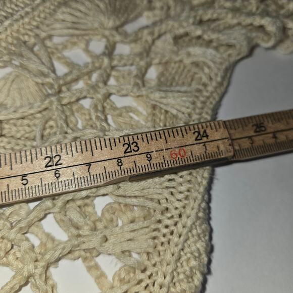 Chicos Womens Size 1 Medium Open Crochet Top Pullover Boho Hippie Festival - Picture 9 of 11